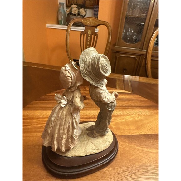 Boy & Girl Kissing Figurine 7 3/4"H x 6"W x6"W Multicolor - Picture 14 of 14